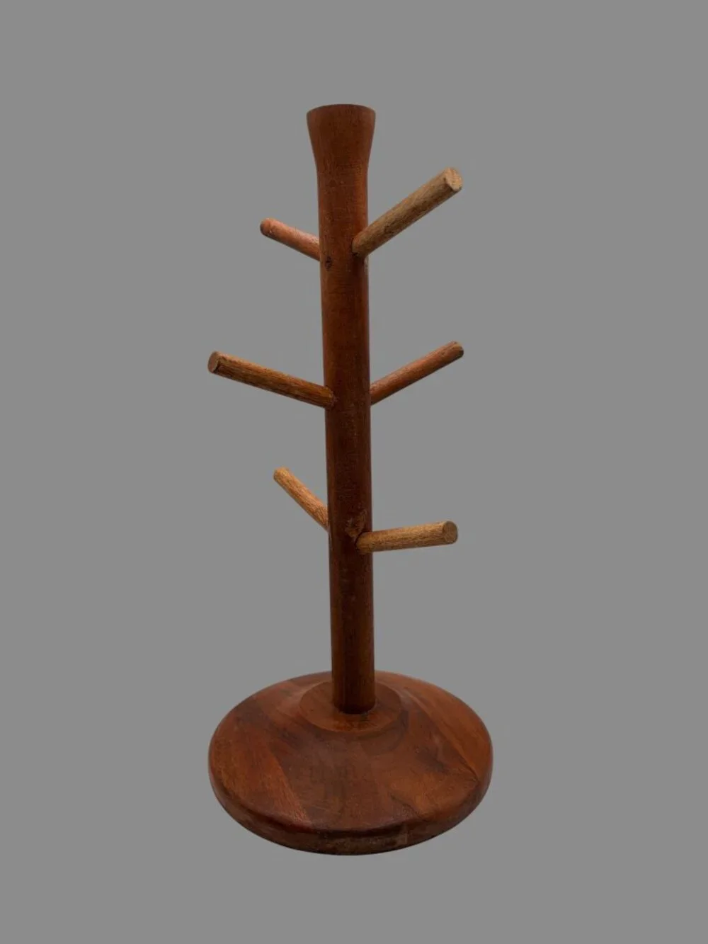 Hearth & Hand Magnolia Acacia Wood Mug Tree Rack Stand 6 Hooks Natural 15 Inches